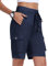MoFiz Damen Cargoshorts Sommer Wanderhose Kurz Leichte Outdoor Sport Shorts mit 6 Taschen Marineblau Größe EU XL