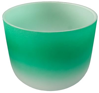 Fame Crystal Singing Bowl, 11 Zoll, Grün, F4 440 Hz, Quarz Klangschale, Langanhaltender Sound, Sphärischer Ton