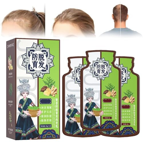 Ginger Plant Extract Anti-Hair Loss Hair Shampoo, Ginger Plant Extract Hair Shampoo, Anti Hair Loss Shampoo, Hair Thickening Shampoo Helps Hair Thicker (3pcs)