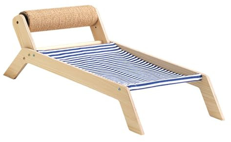 Katzen-Strandbett, Sommer-Kätzchen-Strandkorb, sichere Rutschfestigkeit für Draußen für drinnen (Strand-Sisal-Rollbett)