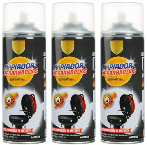 Etrexonline Spray Limpiador Profesional para Parrilla, Horno y Barbacoa - Eliminador Potente de Grasa y Suciedad Incrustada - Seguro para Contacto Alimentario - 400ml, 3 Unidades