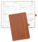 POPRUN Taschenkalender 2025, A6 (16 x 10,5 cm), Wochenansicht, klein, PU-Leder, Softcover, Wochen-Terminplaner, 25 Arbeitsplaner, Innentasche, 100 g/m² FSC®-Papier (braun)
