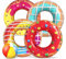 LATERN 5 Stück Donut Aufblasbare Schwimmhilfen für Pool, 4 Stück 75cm Donut Schwimmringe mit 35cm Goßen Wasserbällen - Aufblasbare Pool Spielzeug für Kinder Erwachsene Strand Schwimmen Pool Party