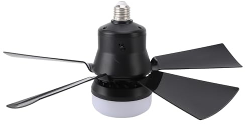 Sxhlseller Deckenventilator Licht mit Fernbedienung, 3 Geschwindigkeiten, Dimmbarer Licht Deckenventilator für Schlafzimmer, Küche, Wohnzimmer, 3 Farbtemperaturen (BLACK)