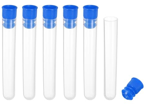 PATIKIL 3 Length Plastic Sewing Needle Storage Holder, 6 Pcs Portable Matte Embroidery Needle Pin Toothpick Storage Tubes Case for Craft Knitting, Blue