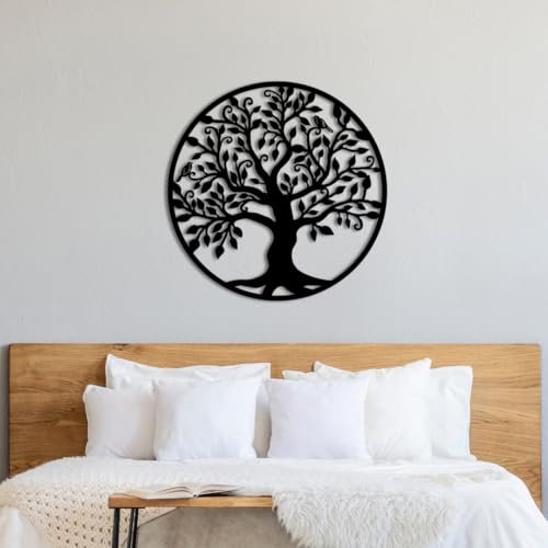 Room Decor - Home Decor - Garden Ornaments - Bedroom Decor - Decorative Home Accessories - Garden Decorations - Living Room Accessories - Wall Decor - Tree of Life with Birds (60x60 cm)