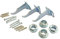 SOMATHERM FOR YOU, Kit de jeu de 3 fixations pour radiateur aluminium + 2 réductions droites et gauches M1 (26/34) - F1/2 (15x21) en laiton nickelé, facile à installer et durable
