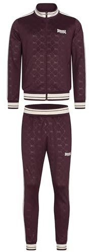 Lonsdale Herren Trainingsanzug schmale Passform ASHWELL Oxblood/Ecru M