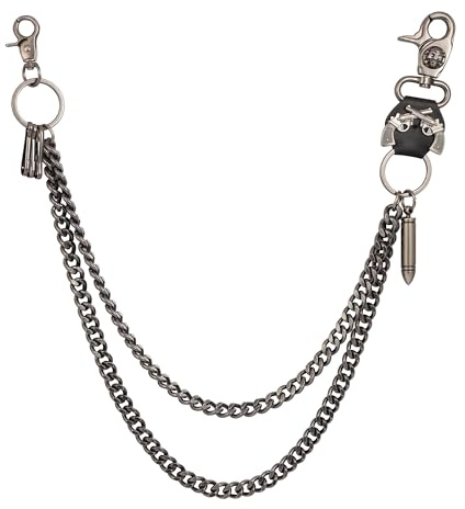 Manfnee Hosen Kette für Männer Frauen Hip Hop Jeans Ketten Punk Gürtel Kette Biker Kette Schlüssel Kette Taschen Ketten