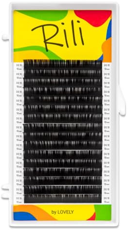 LOVELY Rili Black Einzelwimpern Wimpernverlängerung in Schwarz - Mix L Curl, 0.07mm Stärke, 8-15mm Länge, 16 Linien - künstliche Wimpern, Lashes - profesionelle Wimpernextensions für Wimpernstylisten