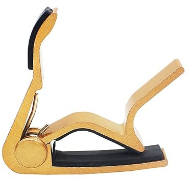 UPKOCH 1stück Aluminium Capo Für Gitarre Ukulele Und Banjo Stabiler Trigger-kapodaster Mit Clip Tuner Goldfarben Für Akustische Und Elektrische Instrumente