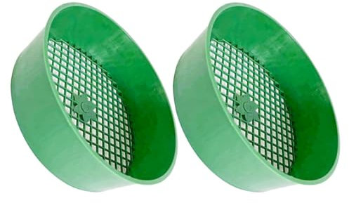 POPETPOP Setaccio per Terreno Setaccio 2 Pezzi Strumento da Giardinaggio Rotondo in Plastica Setaccio per Sabbia per Rocce Filtro per Terreno Facile da Usare
