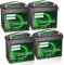 HYSINCERE LiFePO4 100Ah 12V Mini Batterie(4 Pack) mit BMS und 4000-15000 Zyklen,1280Wh Lithiumbatterie für Wohnmobil,Camping,Solar Home Systeme, Boote
