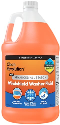 Clean Revolution Advanced All Season Windshield Washer Fluid Ultra Low VOC Formula - Extreme -27°F Winter Protection - Made in USA
