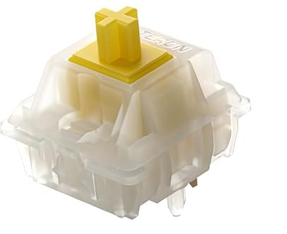 GATERON KS-3X1 Milky Pro Serie Tastaturschalter(Gelb Linear,110Stück) | 50gf, Durchgangsloch-LED, vorgeschmiert, 5-Pin, kompatibel mit MX mechanischen Tastaturen