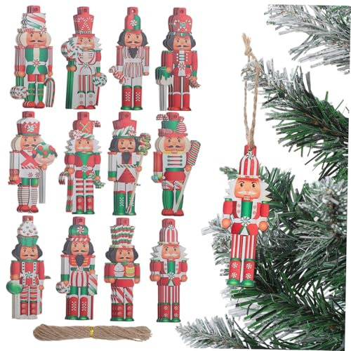 Mikinona 36 Stück Nussknacker-weihnachtsschmuck Holzdekorationen Festliche Weihnachtsdekoration