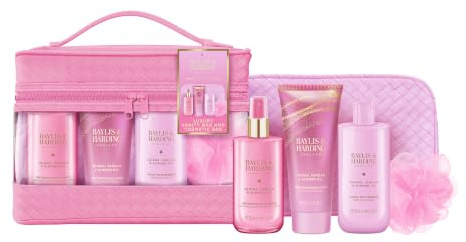 Baylis & Harding Signature Luxury Vanity Bag Gift Set 1 Pack | Jojoba, Vanilla & Almond Oil, Vegan Friendly