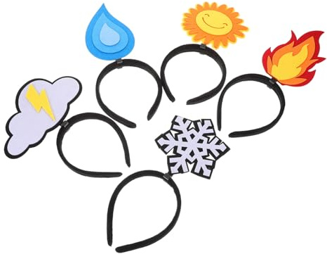Healvian 5stücke Originelle Filz-haarreifen mit Wolken und Schneeflocken-design für Feiertags und Partydekoration