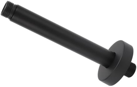 Duschkopf Verlängerung für Regendusche Kopfbrause, G1/2 Anschluss (15CM) | Duschrohr Duscharm, Edelstahl in Schwarz Matt mit Wandmontage als Wandarm Bad Zubehör