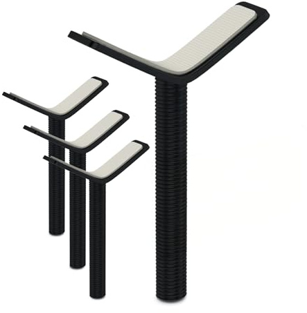 BOMI Y-Adapter 4er Set Schwarz I Metall Spindel für Türschutzgitter und Treppengitter I M10 Gewinde, geeignet für Geländer bis 60 mm I Anti-Rutsch Funktion | Zubehör für Kinderschutzgitter ohne Bohren