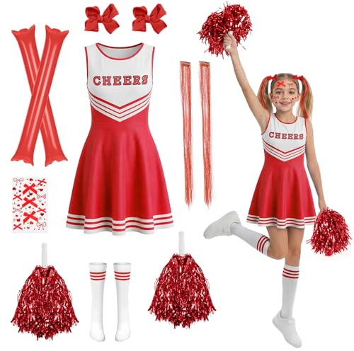 AYBUY Costume de Pompom Girl, Déguisement Pompom Enfant