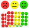 1200 Stück - 25mm Smile Aufkleber Sticker, für Moderationskarten Moderationskoffer Belohnungssticker - Rot, Gelb, Grün