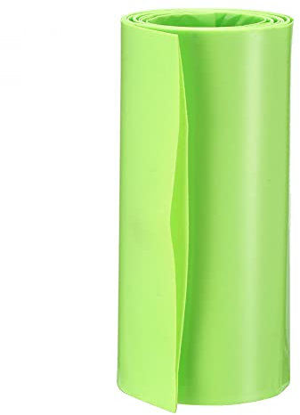 sourcing map 85mm Flat PVC Heat Shrink Tubing Battery Wrap 1m Length for 18650 Battery Fruit Green