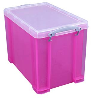 Really Useful Boîte de rangement Transparent 19 litre Rose vif