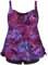 Septangle Maillots de bain 2 pièces pour femme - Imprimé cachemire - Tankini, Feuille violette, 20