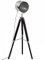 Atmosphera - Lampadaire trépied Ebor - noir et chrome - métal et bois H152 cm