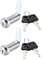 sourcing map Cam Lock 1-1/2 Cylinder Long Cabinet Locks with No.3 Cam, Fits for 1-3/8 Max Thickness Panel Keyed Different 2Pcs
