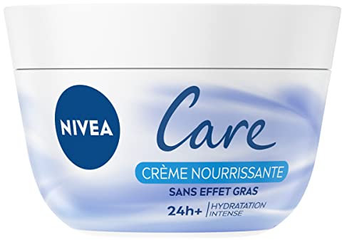 NIVEA Care – Pflegecreme für Körper & Gesicht – intensive Feuchtigkeit 24 Stunden – Hydro-Wachse & Sheabutter – leichte Textur, nicht klebend – ohne fettigen Effekt – für alle Hauttypen – 200 ml