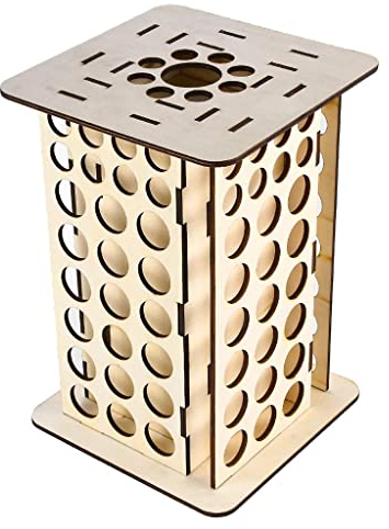 HomeDecTime Rack DE Pintura 65/113 Agujeros POTES DE Pintura Porta Botellas De Madera - 113 Agujeros