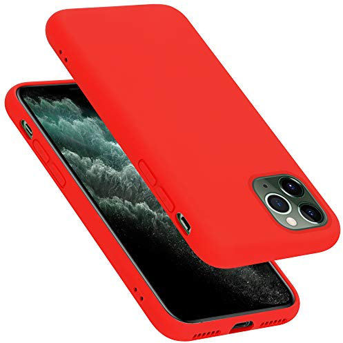Cadorabo Custodia per Apple iPhone 11 Pro Max 6.5 in LIQUID ROSSO - Morbida Cover Protettiva Sottile di Silicone TPU con Bordo Protezione - Ultra Slim Case Antiurto Gel Back Bumper Guscio