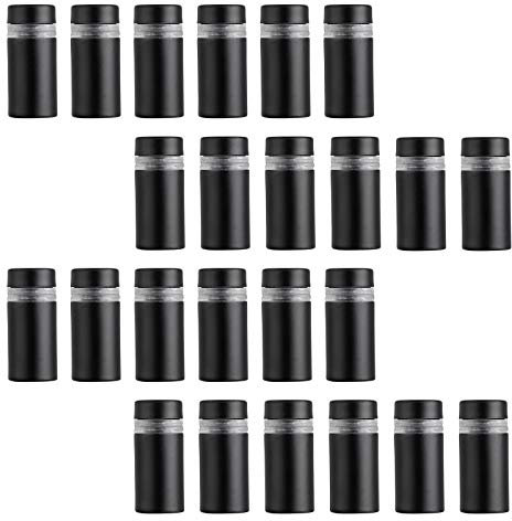 IGNPION 24Pcs Sign Standoff Screws Wall Mount Advertisement Fixings Bolts Hardware Advertising Glass Holders Nail for Picture Frames, Office Advertisements Poster Sign Displays (12mmx 25mm, Black)