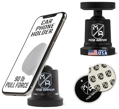 Mob Armor MobNetic Maxx - Magnetic Phone Mount - Cell Phone Holder - Mobile Phone Holder for Car, Truck, Boat, ATV - Smartphone Mount & Holder - Compatible with iPhone and Android