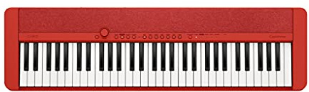 Casio, 61-Key Portable Keyboard (CT-S1RD) | Touch-sensitive, retro design; stereo grand piano + 60 AiX tones; 64-note polyphony; USB-MIDI