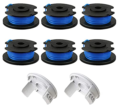 CDIYTOOL Rasentrimmer Ersatzspule Schnur, 1.65 cm Autofeed Ersatzspulen für Ryobi One+ AC14RL3A 18V, 24V, 40V, schnurloser Rasentrimmer Unkrautfresser Spulen Schnur (6 Spulen + 2 Abdeckungen)