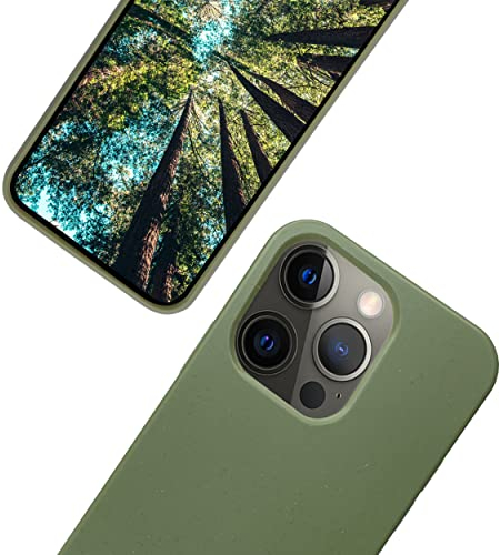 eplanita Bio iPhone 13 Pro Hülle, Pflanzenfaser, Fallschutz Cover, Langlebig und Nachhaltig (Khaki, iPhone 13 Pro)
