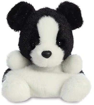 Aurora, 33534, Palm Pals Brodie Collie, 13cm, Plüsch, Schwarz & Weiß
