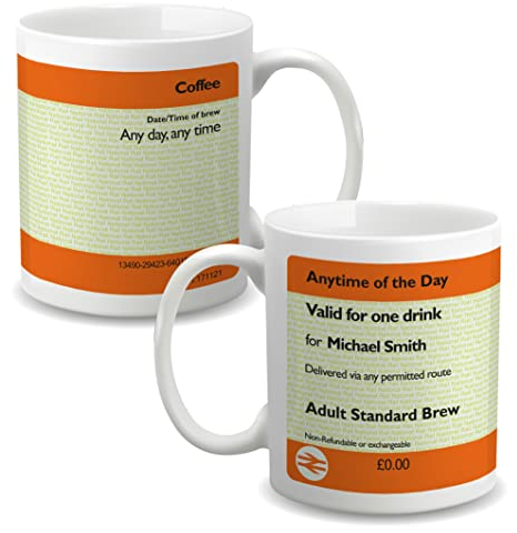 Yellow Spade Design Ltd. Yellow Spade Design Personalised British Rail Ticket Mug