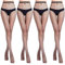 WOOKIT 4 Pares Medias De Rejilla Sexy Cruzada Medias De Red Pantimedias De Malla Para Mujeres Fishnet Tights Negro-4PCS-Malla mediana