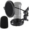 AT2020 Microphone Shock Mount with Pop Filter and Foam Windscreen, Noise Reduction Microphone Shock Mount Mic Holder for Audio Technica Mic