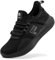 FitVille Extra Weite Laufschuhe Herren Dämpfung Straßenlaufschuhe Bequeme atmungsaktive Outdoor Joggingschuhe rutschfest Turnschuhe Schwarz 41 EU Weit