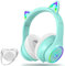 LOBKIN Auriculares Niños con Bolsa, Inalámbricos y con Cable, Auriculares Bluetooth Niños Niñas Plegables Ajustable para Escuela, Viajes