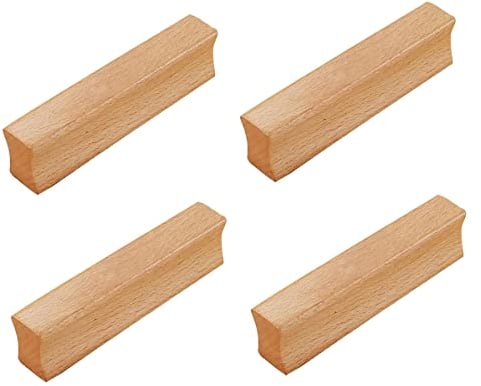 HY HUIJUN Holzgriffe Küchenschränke, 4 Stück Holz Griffe Möbel Massiv,Türgriff Schrankgriff Schubladengriff für Tür Schubladen Schrank,Dekoration