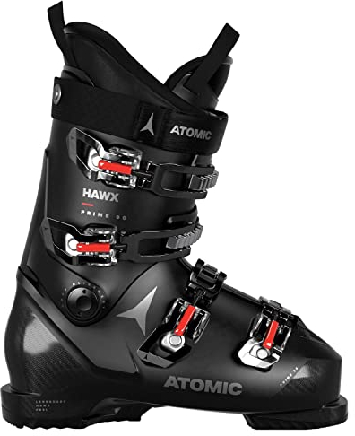 ATOMIC HAWX PRIME 90 Skischuhe - Größe 28/28.5 - Alpin-Skischuh in Schwarz - Boots mit 3D Knöchel & Ferse für präzisen Sitz - mittelbreite Skistiefel für Fortgeschrittene
