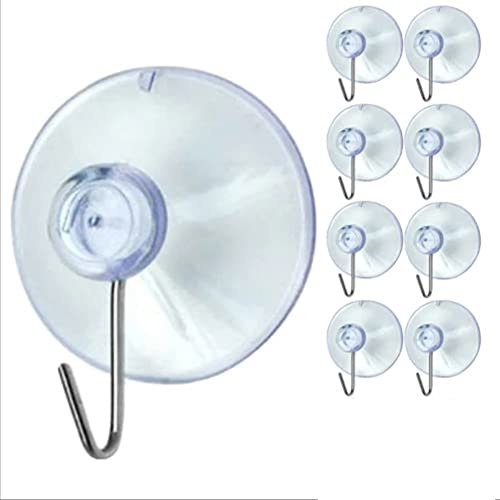 MaoNativey 8 Ganchos de Ventosa, extraíbles, Transparentes, con Ventosa, Ganchos de Pared, Colgador para baño, Cocina, Ducha, Toalla, Ganchos de Pared, colgadores, Accesorios (45 mm)