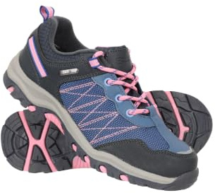 Mountain Warehouse Stampede Kids Walking Shoes - Lightweight & Waterproof Sneakers with Suede & Mesh Upper for Boys & Girls - for Spring Summer, Wet Weather Lilac Junior Shoe Size 5