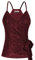 GRACE KARIN Damen Spaghettitops Sommer Casual V Ausschnitt Pailletten Crop Tank Top Glitzer Ärmellose Camisoles Oberteile zum Schnüren, Farbe: Weinrot, Size XXL